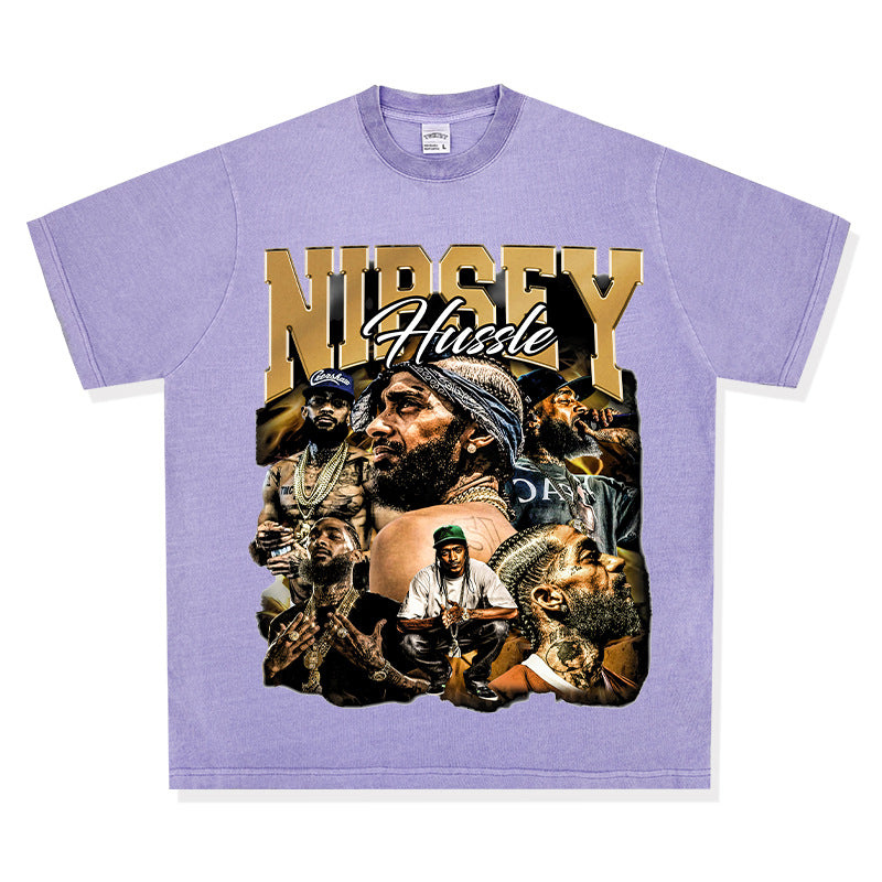 Marcas streetwear usa vintage Nipsey print short sleeve t-shirt
