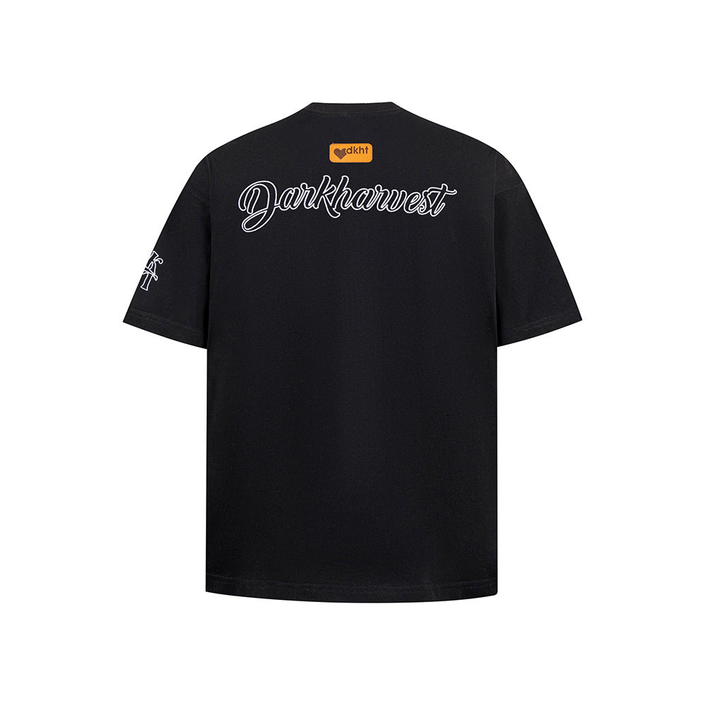 New York Hip Hop Style Vintage Summer Loose Crew Neck Couple T-Shirt