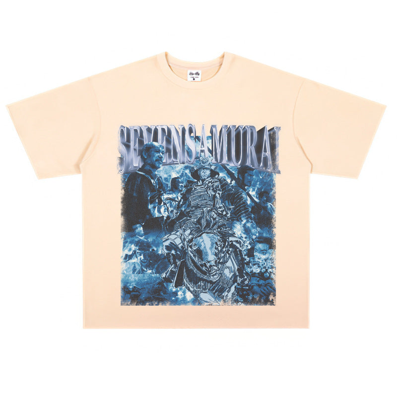 Film Star T Shirt Trendy Cotton Short Sleeve Loose round Neck Retro T-shirt for Men and Women