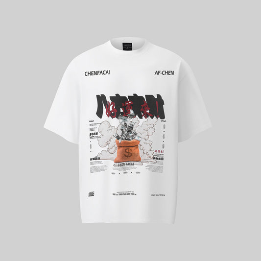 Camisas Retros Vintage Crew Neck Short Sleeve T-Shirt