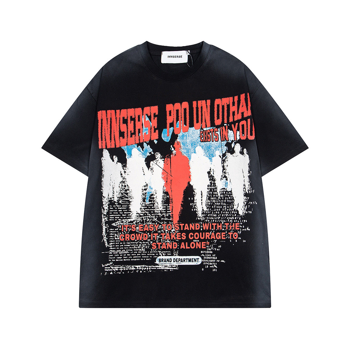 Retro Style Shirt For Men Summer Hip Hop Washed Dark Figure T-Shirt Short Sleeve