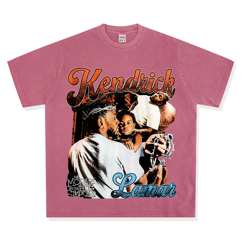 New york hip hop shop vintage hip hop kung fu kendrick print short sleeve t-shirt
