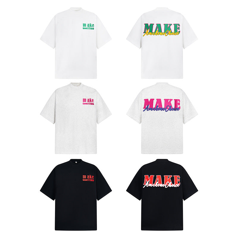 New York Hip Hop Style Alphabet Print Short Sleeve T-Shirt Autumn Summer Top