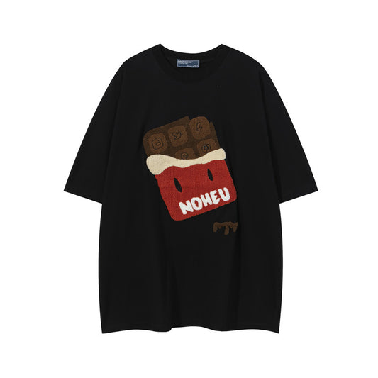 Vice streetwear Vintage Chocolate Crew Neck Short Sleeve T-Shirt Summer T-Shirts