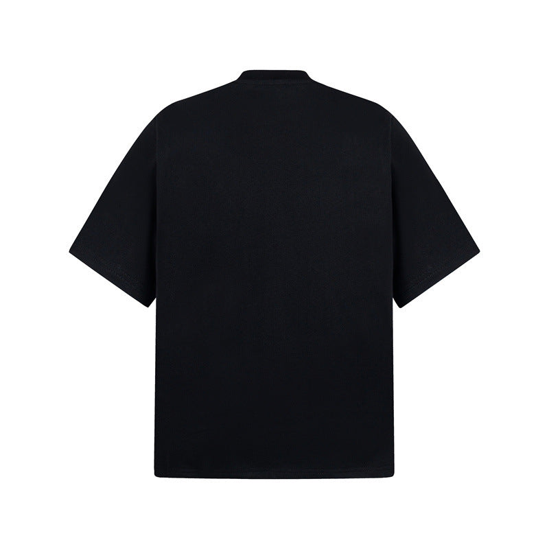 Casual Street Wear Old Embroidered Love Vintage Loose Hip Hop Oversize Short Sleeve T-Shirt