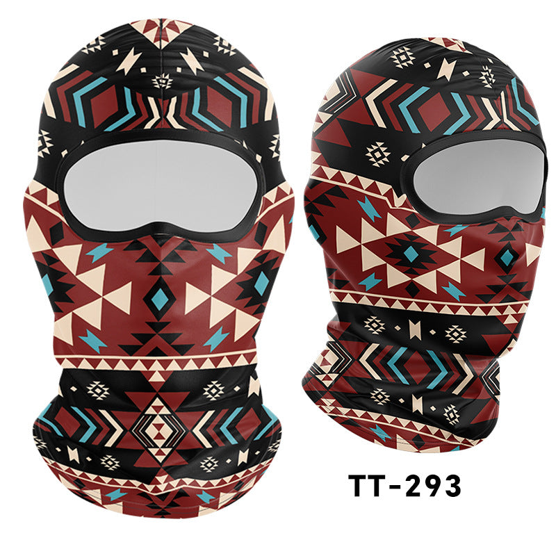 Cycling Windproof Hood Bionic Camouflage Printed Ice Silk Sunscreen Mask