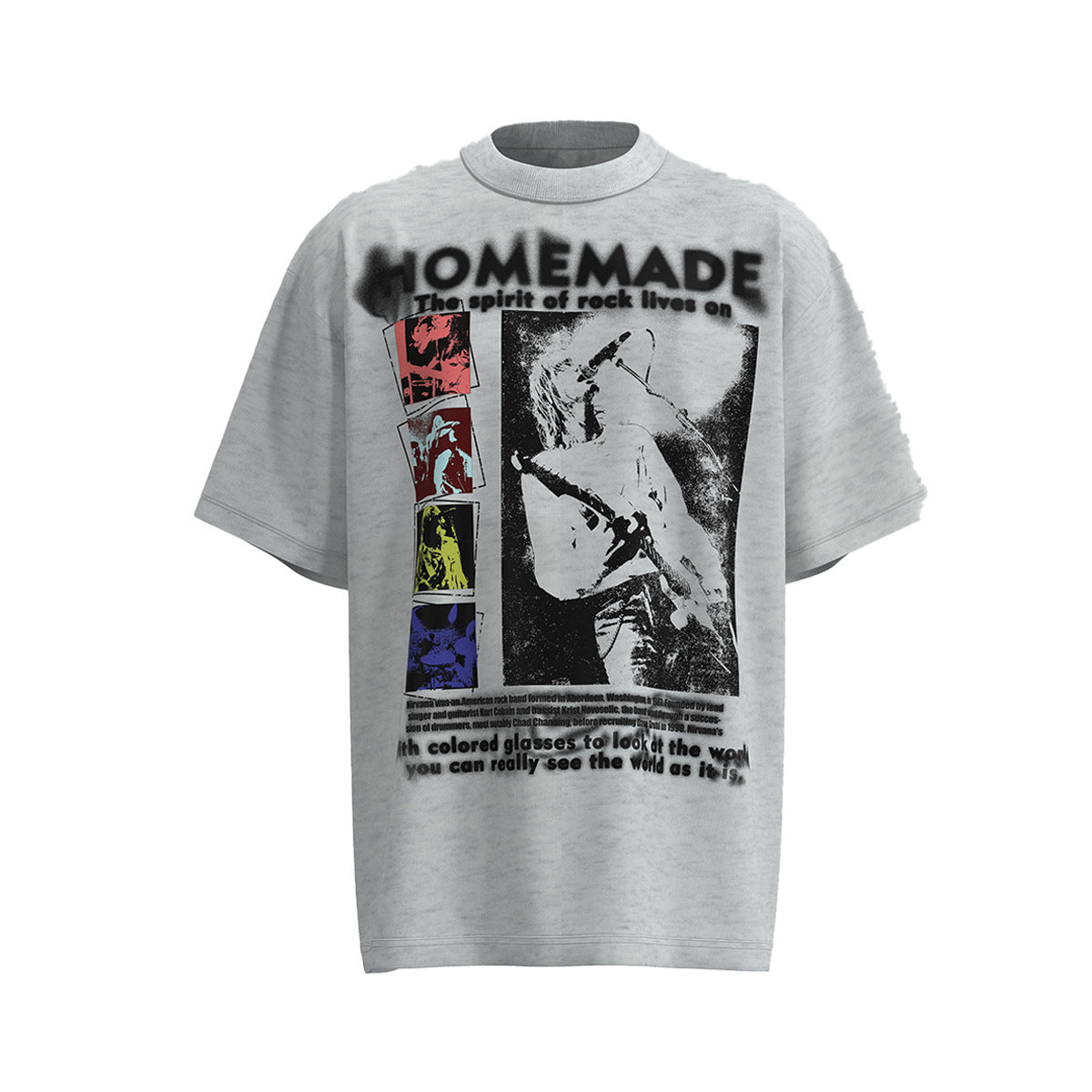 Retro Style Shirt For Men Summer Vintage Graffiti Print Short Sleeve T-Shirt