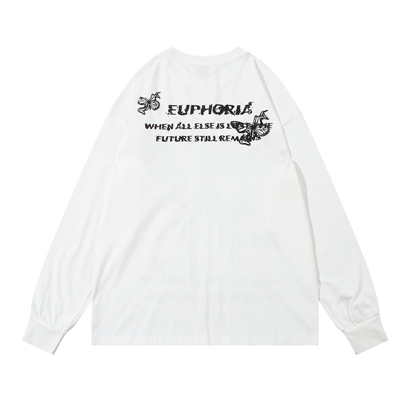 Marcas De Streetwear Vintage Hip Hop Butterfly Graffiti Long Sleeve T-Shirt