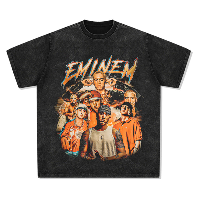 Cool t rapper hip hop ENINEM print short sleeve t-shirt Vintage