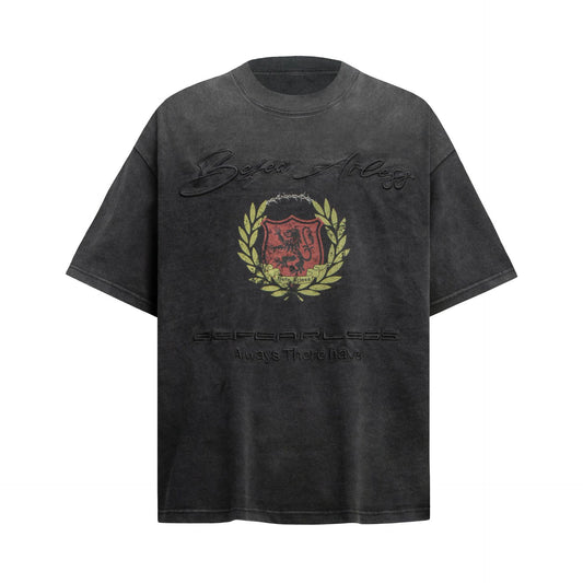 Unisex T-shirts Summer Letter Embroidery Men's Loose Short Sleeve T-Shirt