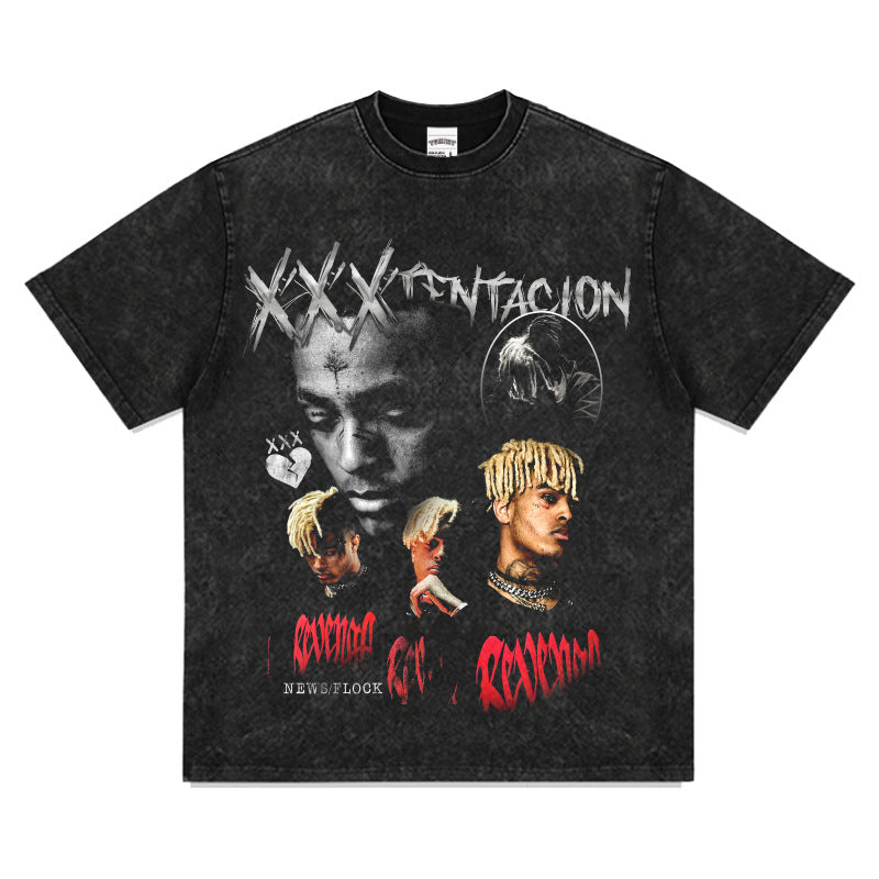 New york hip hop shop XXX Tentacion vintage vintage hip hop rap print short sleeve t-shirt