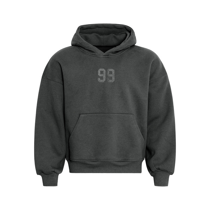 Streetwear Hoodie Vintage Alphabet Embroidered Hooded Sweater Oversize Loose Hoodie