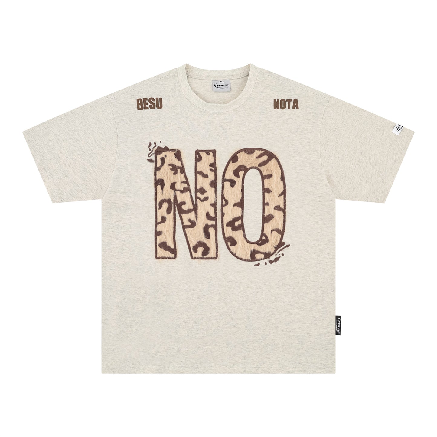 Distorted vintage letter embroidered short sleeve t-shirt summer loose top