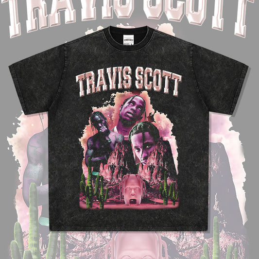 Cool t rapper travis scott print short sleeve t-shirt