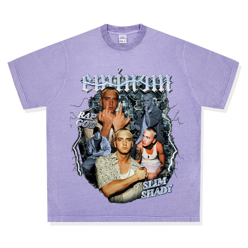 New york hip hop shop BC hip hop Eminem print short sleeve t-shirt