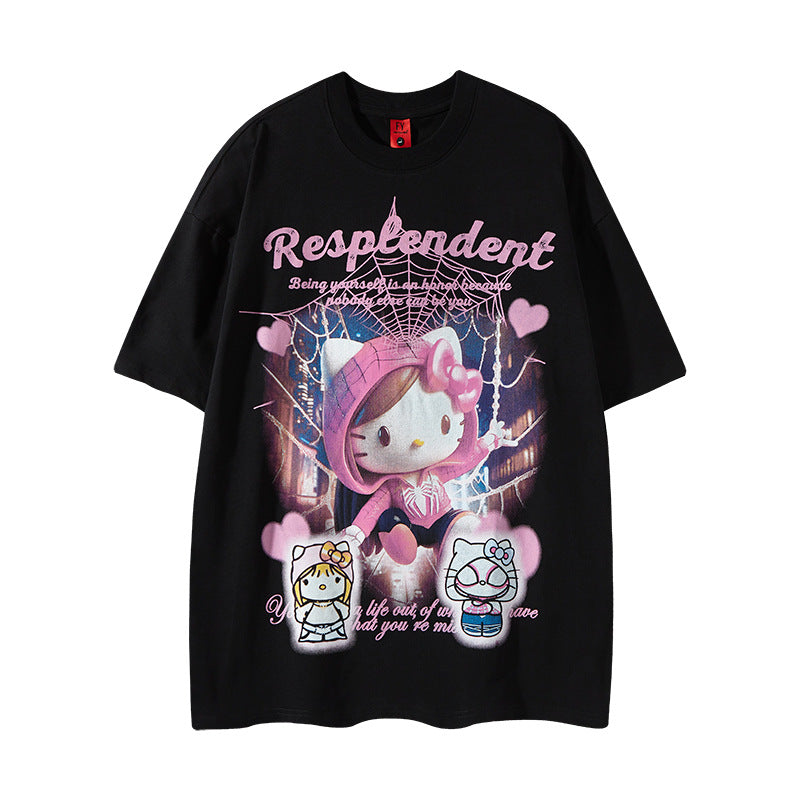 Vintage Usa Shirt kitty short sleeve t-shirt