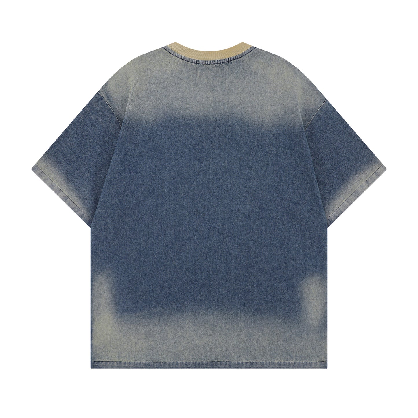 Vintage tarz t shirt vintage old denim short sleeve t-shirt summer loose casual top