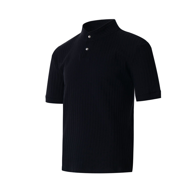 Casual Street Wear Vintage Crew Neck Knitted Short Sleeve T