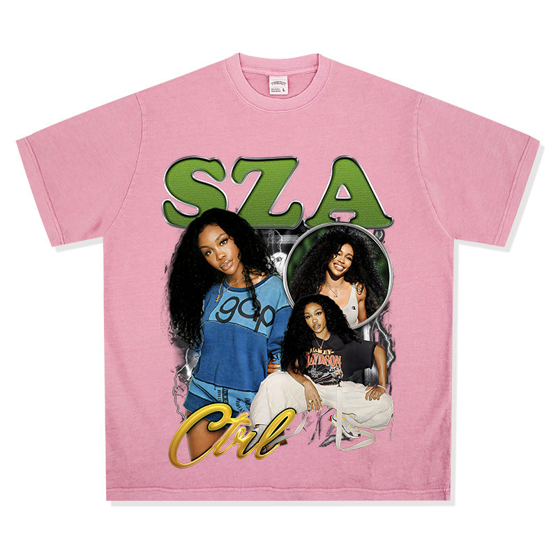New york hip hop shop vintage sza print short sleeve t-shirt
