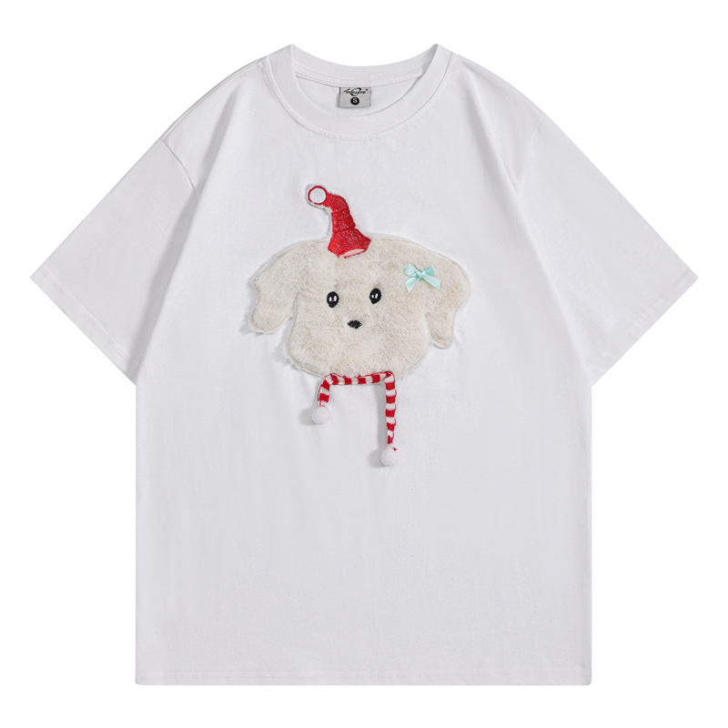 Camisetas streetwear Summer Vintage Puppy Casual Loose Short Sleeve T-Shirt