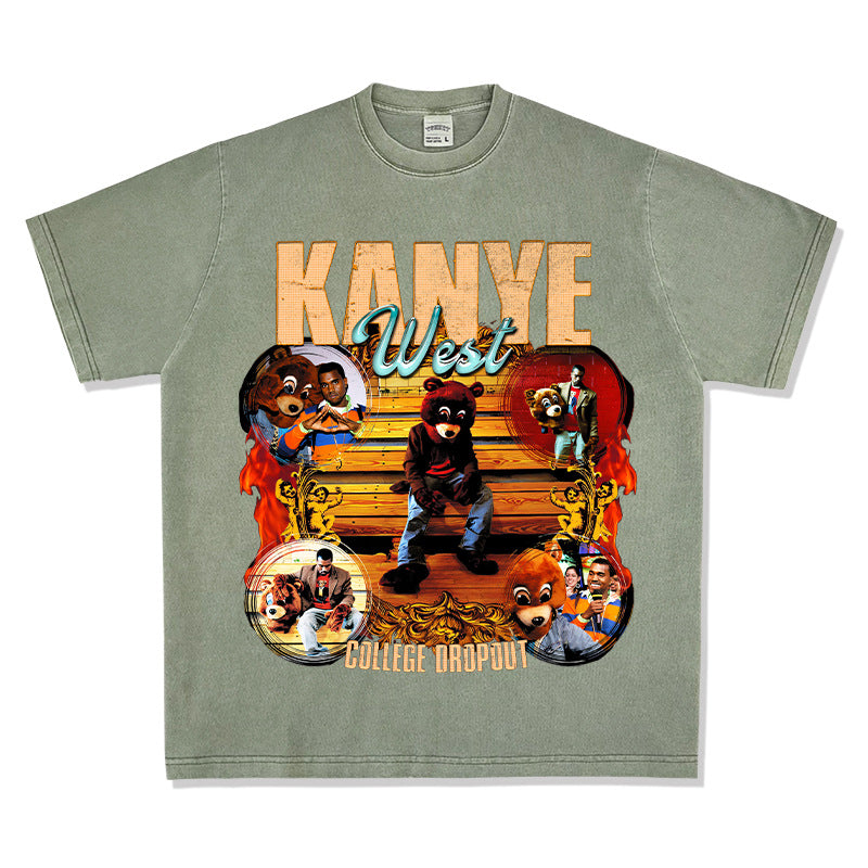 New york hip hop shop vintage hip hop kanye west print short sleeve t shirt