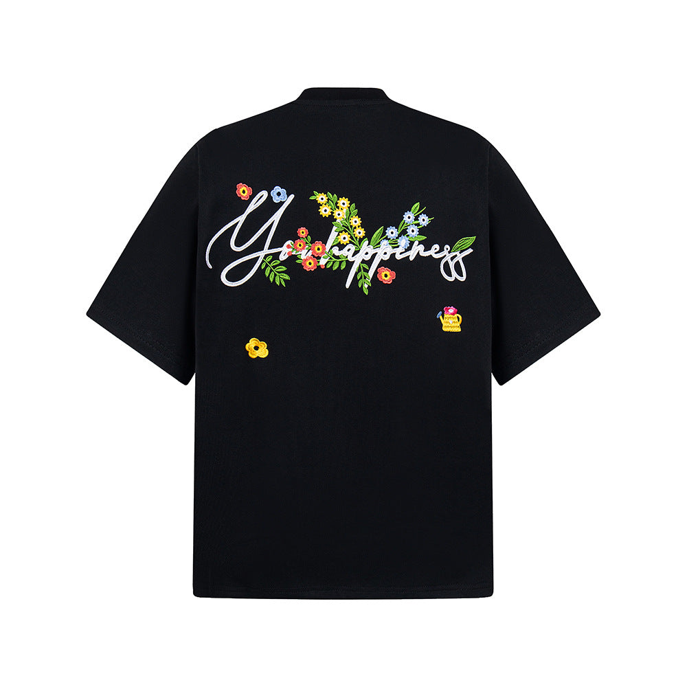 Hip Hop Clothes New York Summer Short Sleeve Crew Neck T-Shirt Embroidery