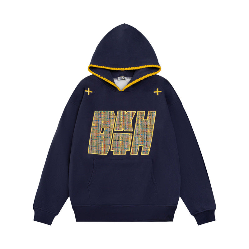 Streetwear Hoodie Vintage Embroidered Hooded Sweater Loose Hoodie