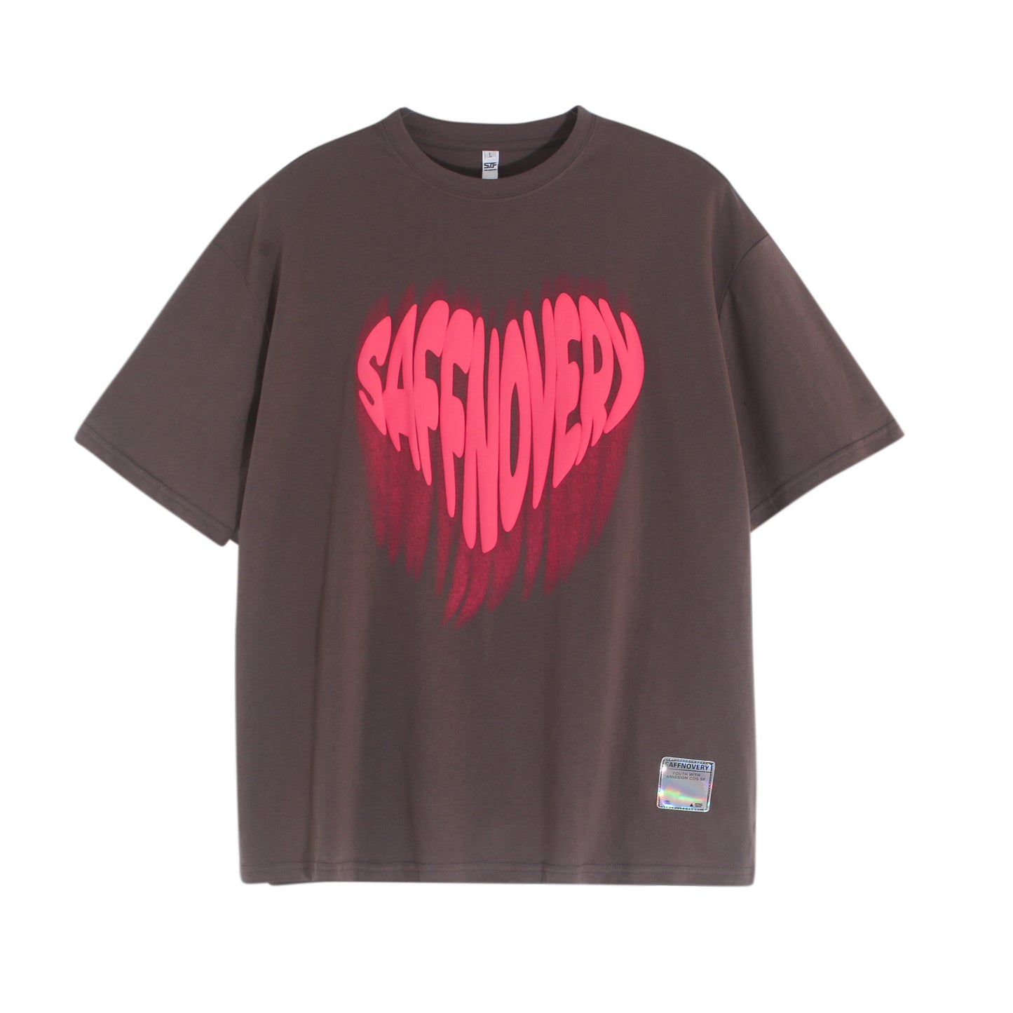 Hustle vintage t-shirt loose heart print short sleeve summer