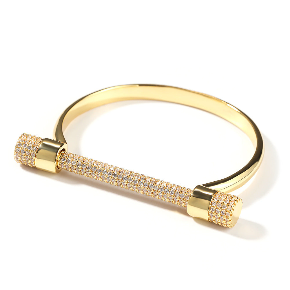 Bracelet Copper Zircon Full Diamond Bracelet Horseshoe Spectrum St. Valentine's