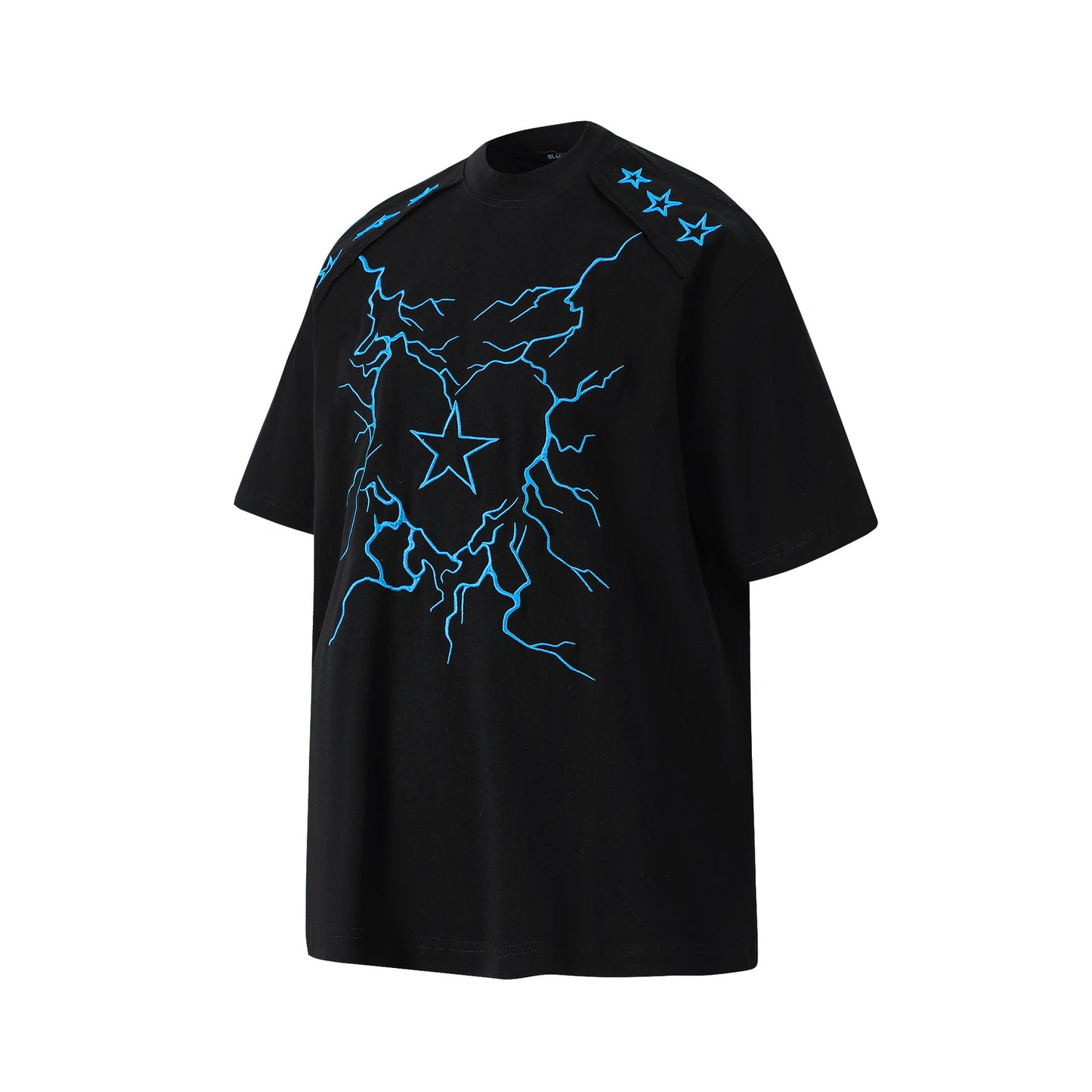 Hip hop clothing new york summer vintage embroidery lightning love t-shirt short sleeve