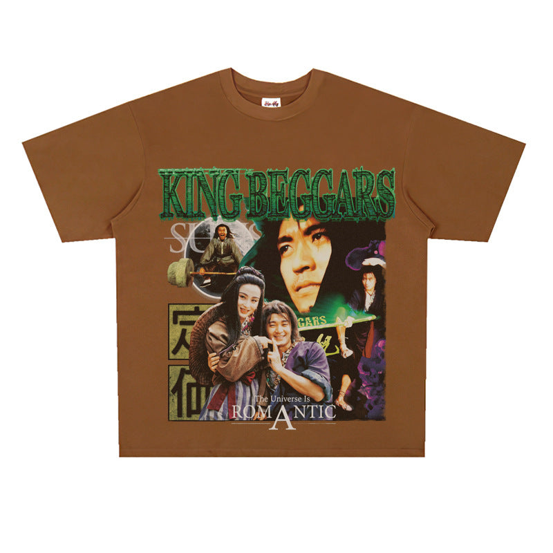 Film Star T Shirt Stephen Chow Short Sleeve American Retro Loose T-shirt