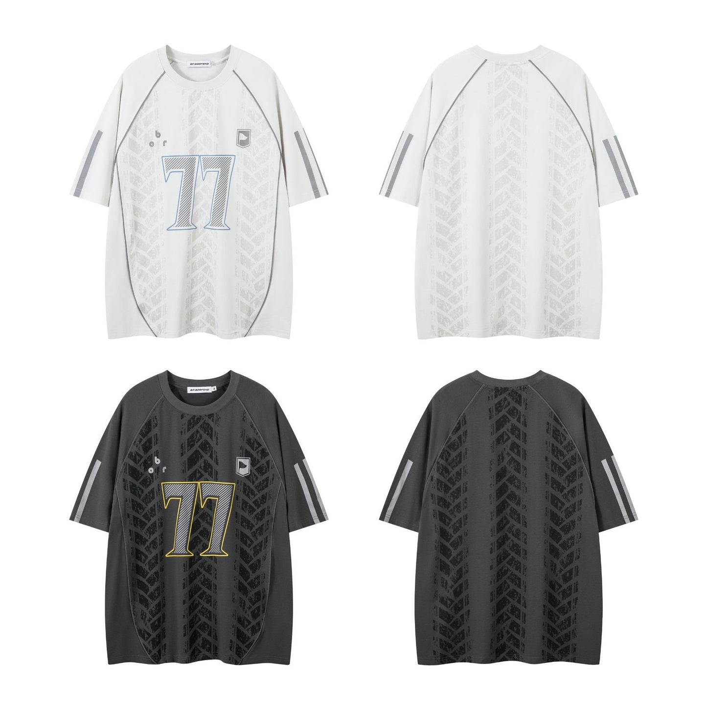 Racing oversized t shirt summer short sleeve jersey loose hiphop racing jersey sweatshirt