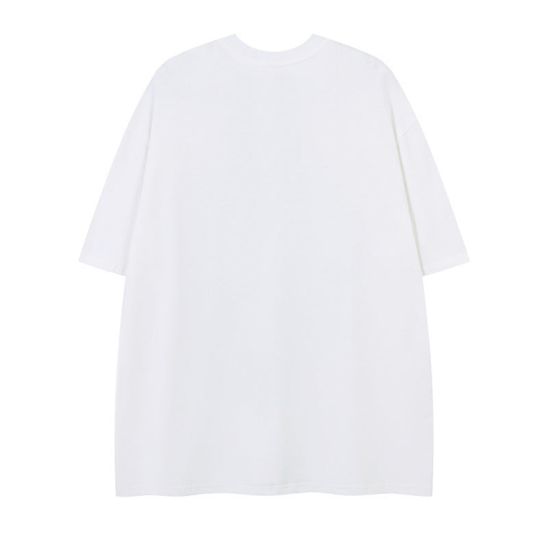 US drip outfits Summer Vintage Blur Portrait Casual Loose Short Sleeve T-Shirts