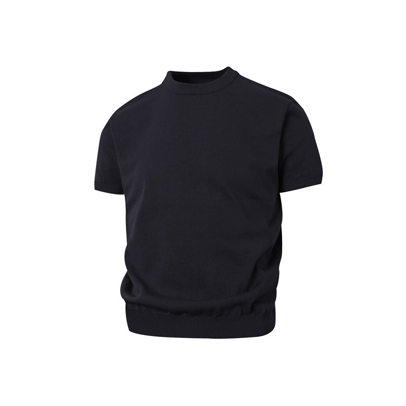 Stone Wash T shirt Vintage Knitted Short Sleeve Cleanfitt T-Shirt