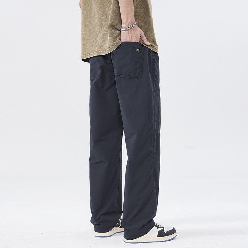 Men Casual Pants Straight Men's Spring and Summer Loose Wide Leg Pants