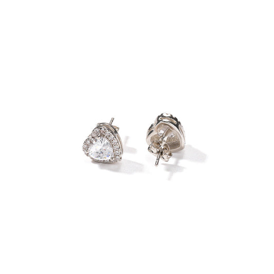 Earrings Heart Zircon Earrings St. Valentine's Spectrum
