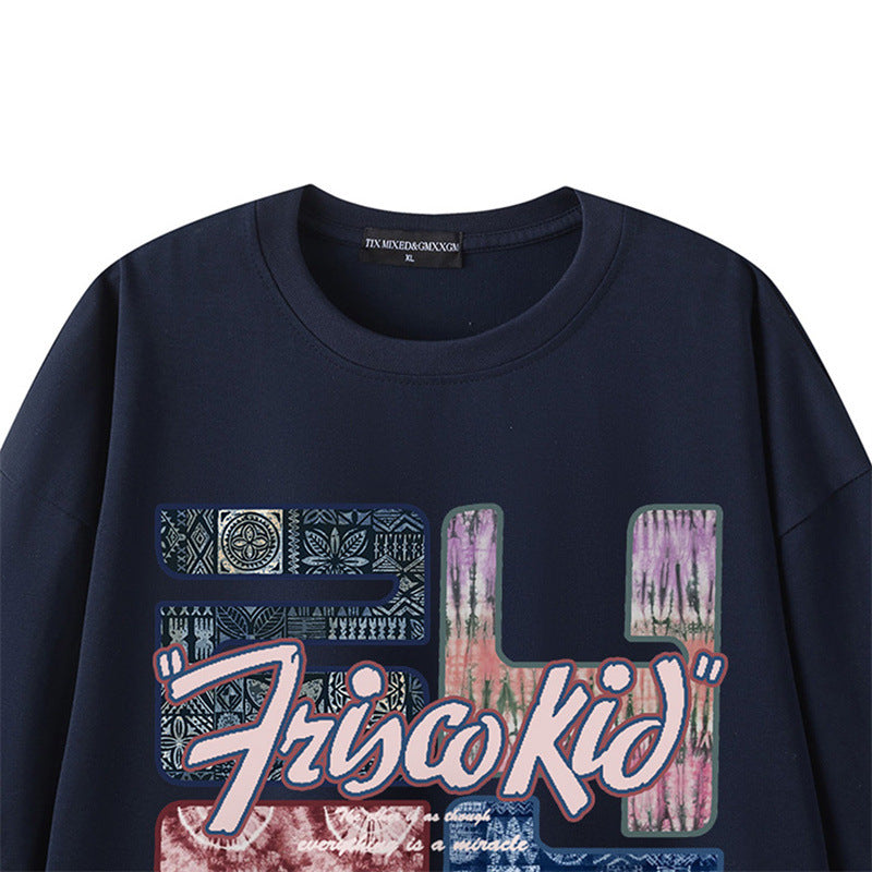 Camisetas streetwear Summer Vintage Crew Neck Casual Loose Short Sleeve T-Shirt