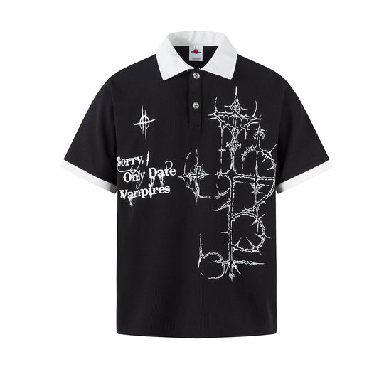 Hip hop clothing new york summer t-shirt vintage polo shirt lapel