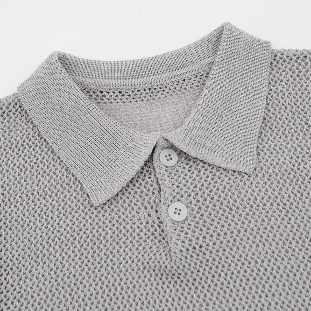 Hip hop clothing new york summer short-sleeved hollow-knit polo shirt lapel T-shirt