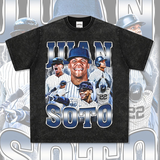 Marcas streetwear usa vintage hip hop Juan Soto print short sleeve t-shirt