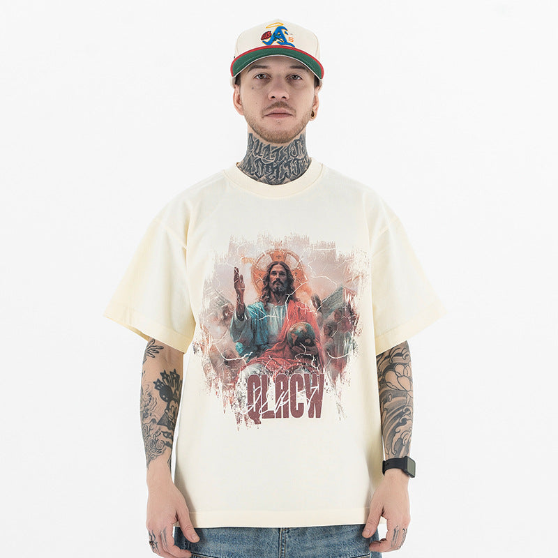 Vic Streetwear Summer Vintage Crew Neck Short Sleeve T-Shirt