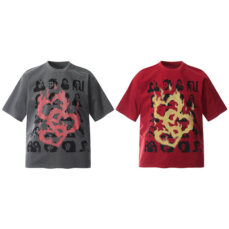 Camisas Retros Summer Loose Short Sleeve T-Shirt