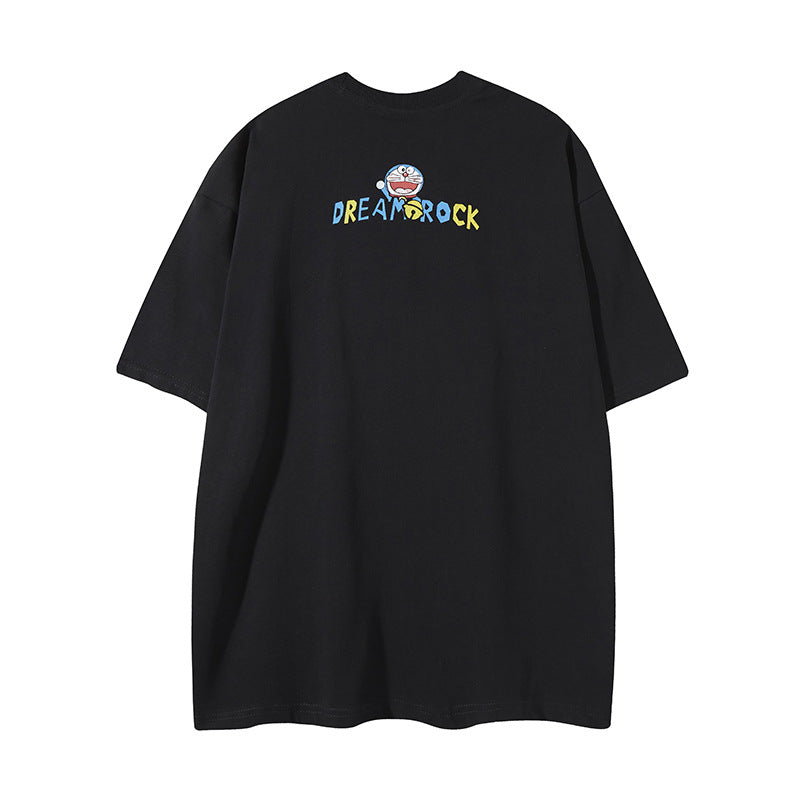 Nyc T Shirt Vintage Doraemon Printed Short Sleeve T-Shirt Summer Loose Casual Top