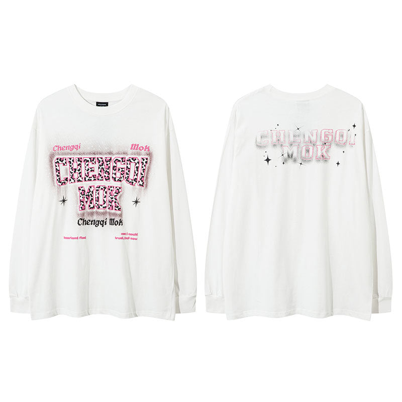 Marcas De Streetwear Vintage Long Sleeve T-Shirt Loose Casual Top