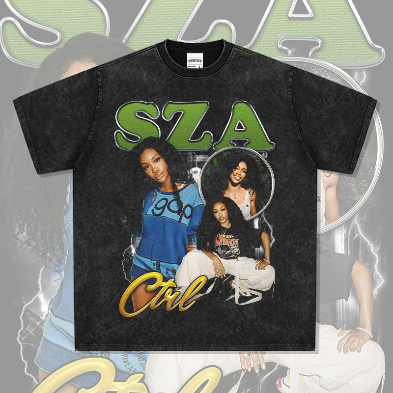 New york hip hop shop vintage sza print short sleeve t-shirt