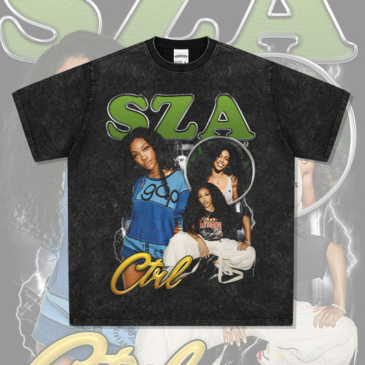 New york hip hop shop vintage sza print short sleeve t-shirt