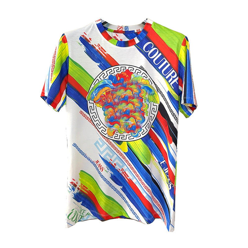 East Coast Shirts Summer Digital Print Men's Crew Neck Short Sleeve T-Shirt