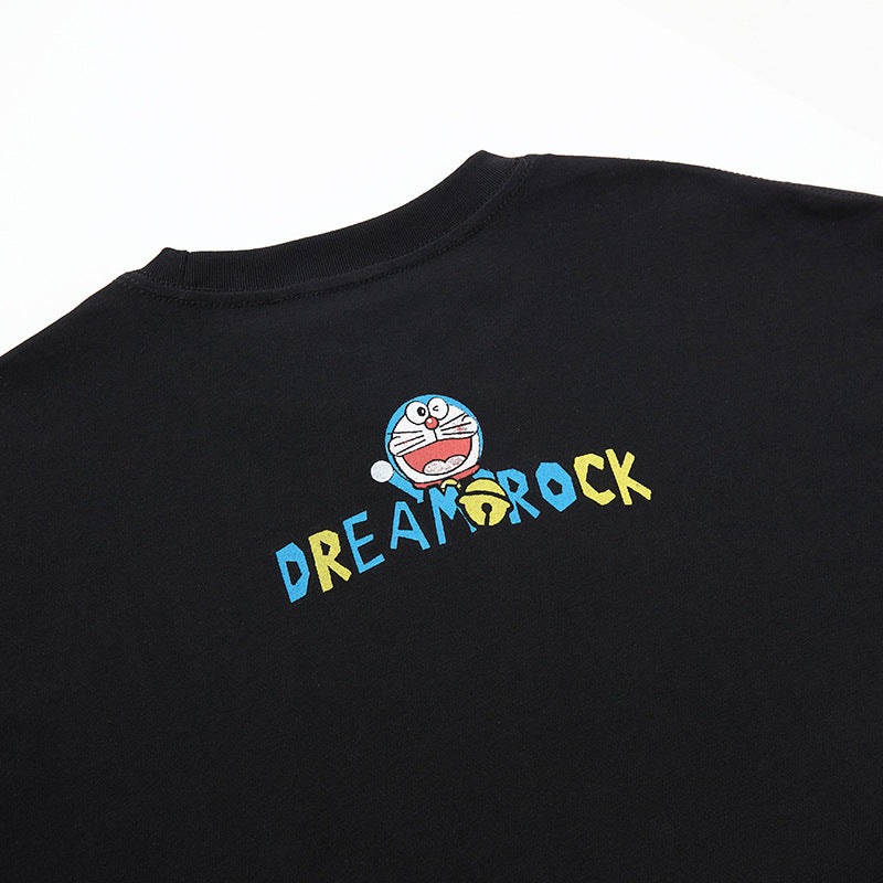 Nyc T Shirt Vintage Doraemon Printed Short Sleeve T-Shirt Summer Loose Casual Top