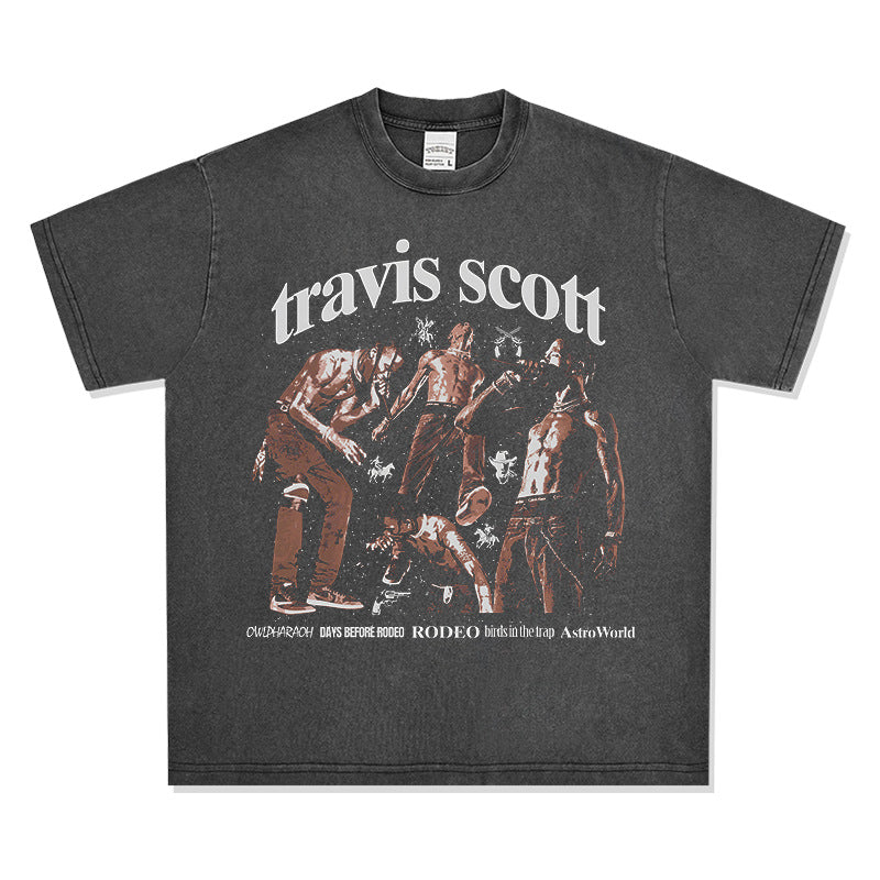 New york hip hop shop vintage hip hop scott print short sleeve t-shirt