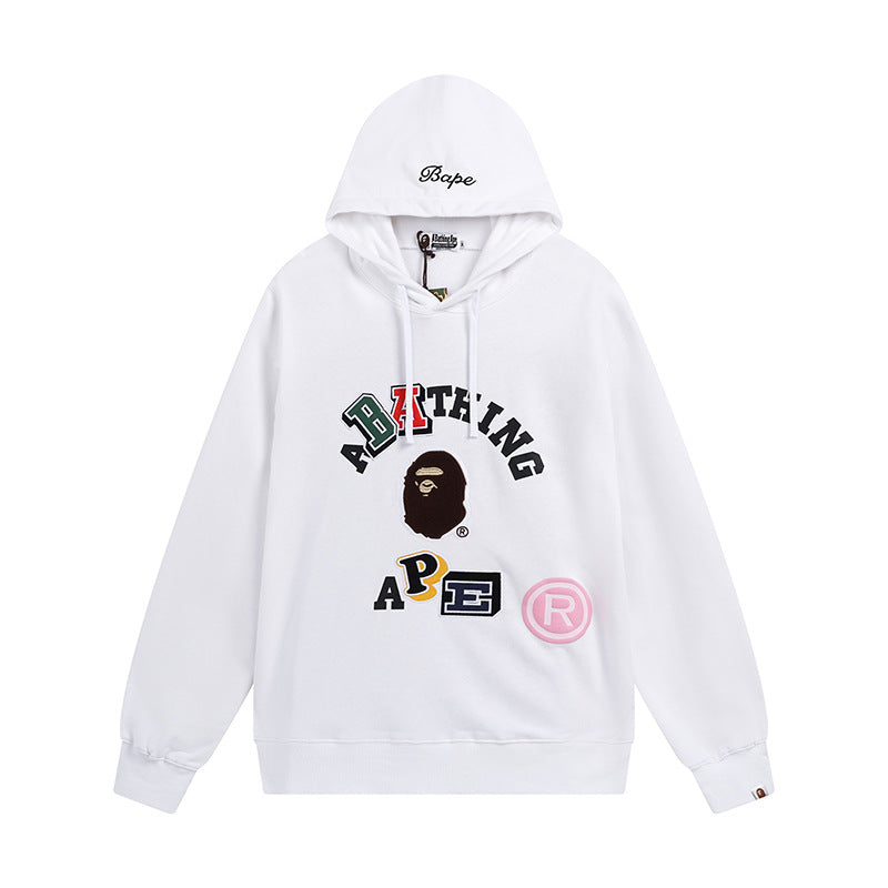Ape Hoodie Shark Head Sweater Colored Letter Print Fall/Winter Hooded Jacket